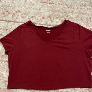 maroon/red crop top